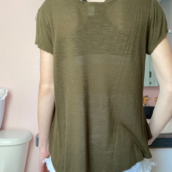 Forest Green flowy t-shirt - Picture 3 of 5